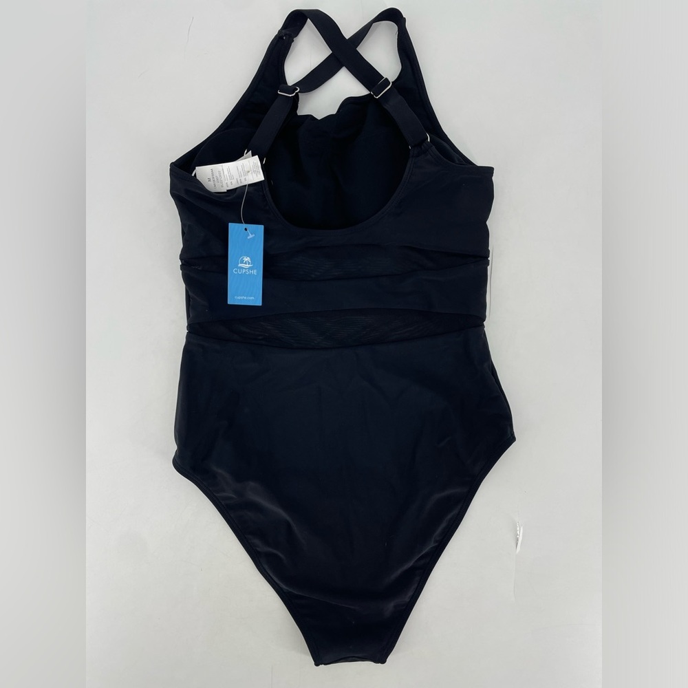 CupShe Mesh Detail Black One Piece Swimsuit - Picture 4 of 5